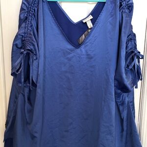 Ava & Viv Royal Blue V-Neck Blouse